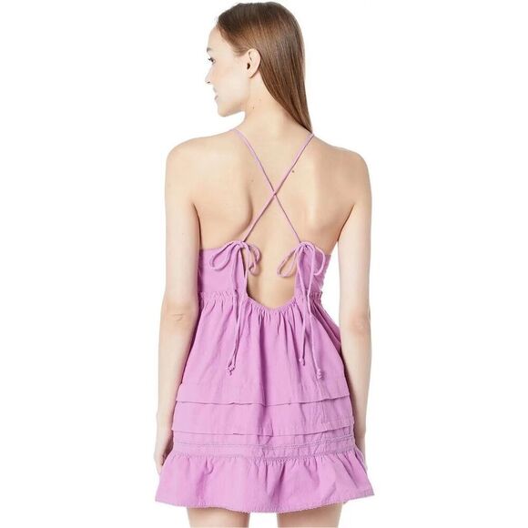 Free People Desert Days Mini Dress in Dramatic Orchid Size Small *would fit medi - Picture 3 of 4